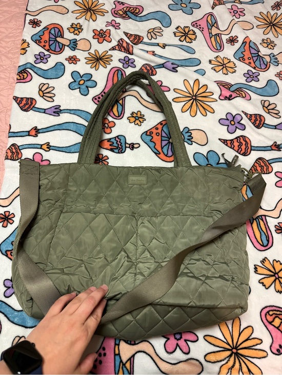 Vera Bradley Handbags - Vera Bradley Quilted Olive Green Tote with Adjustable Strap